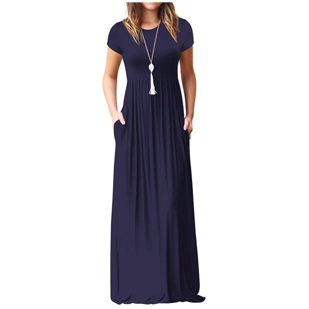 Short Sleeve Maxi Dress Navy